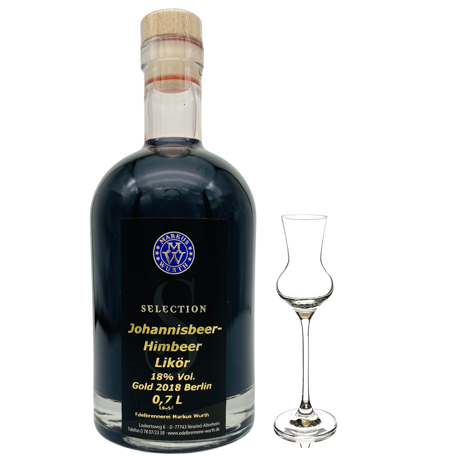 Wurth Johannisbeer-Himbeer-Likör 18%vol.