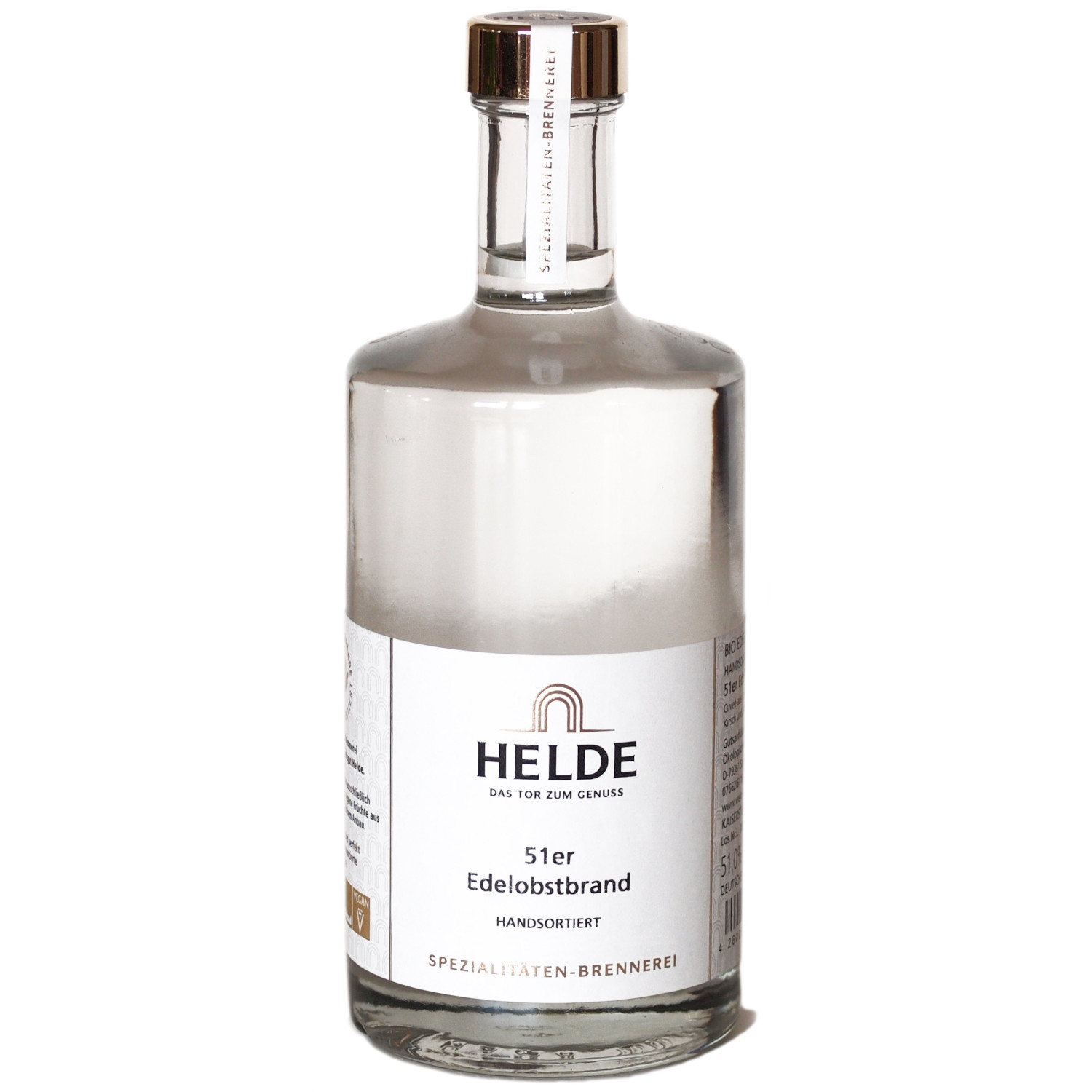 Helde 51er Edelobstbrand Jahrgang 2008 – handsortiert 51%vol.