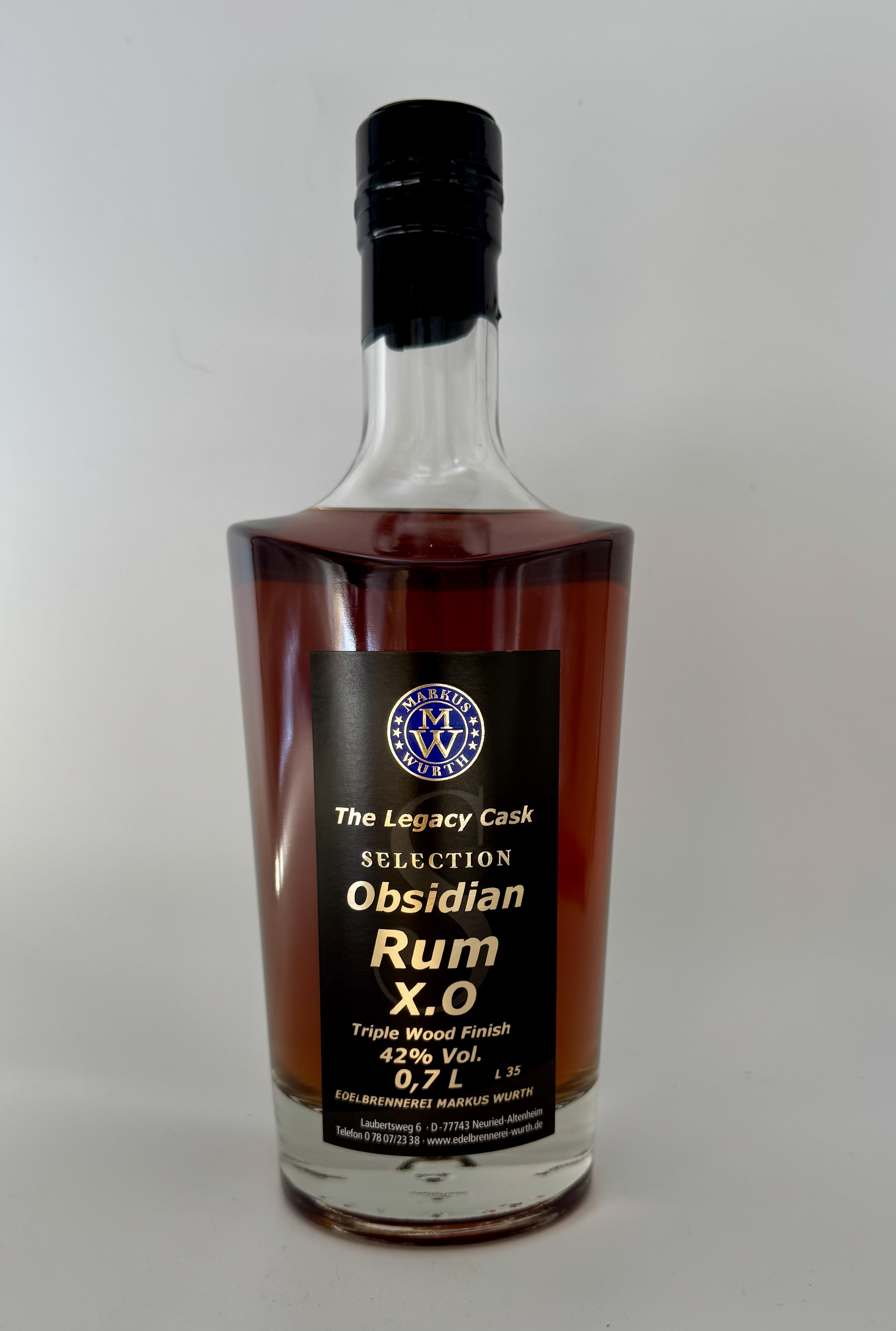 Wurth Rum Obsidian XO 42%vol.