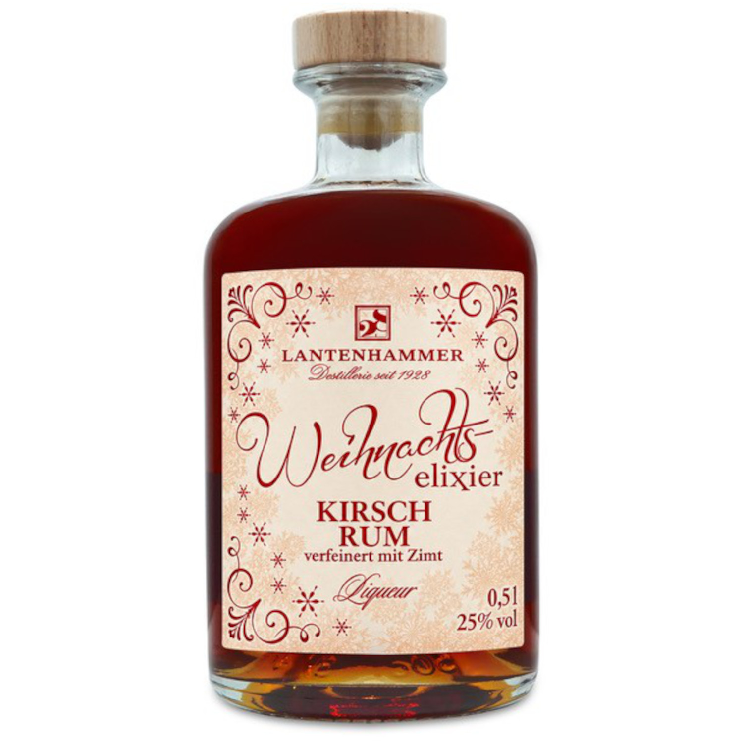 Lantenhammer Weihnachtselixier Kirschlikör mit Rum verfeinert mit Zimt 25%vol