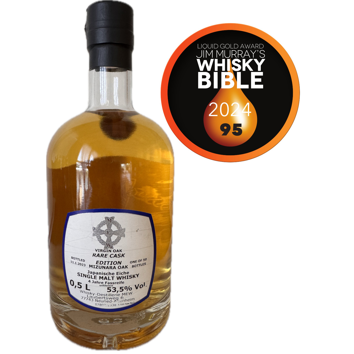 Wurth Whisky Mizunara Finish Rare Cask 4 Jahre Virgin Oak 42%vol.