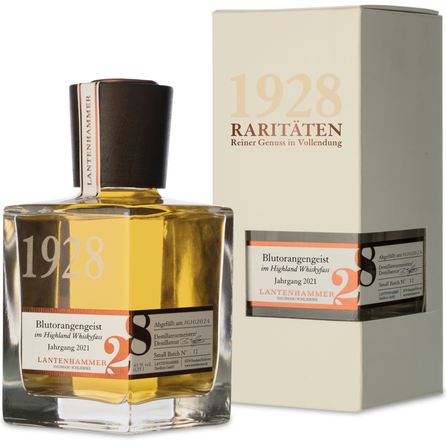 Lantenhammer Blutorangengeist gelagert im Highland Whisky-Fass Jahrgang 2021 43%vol