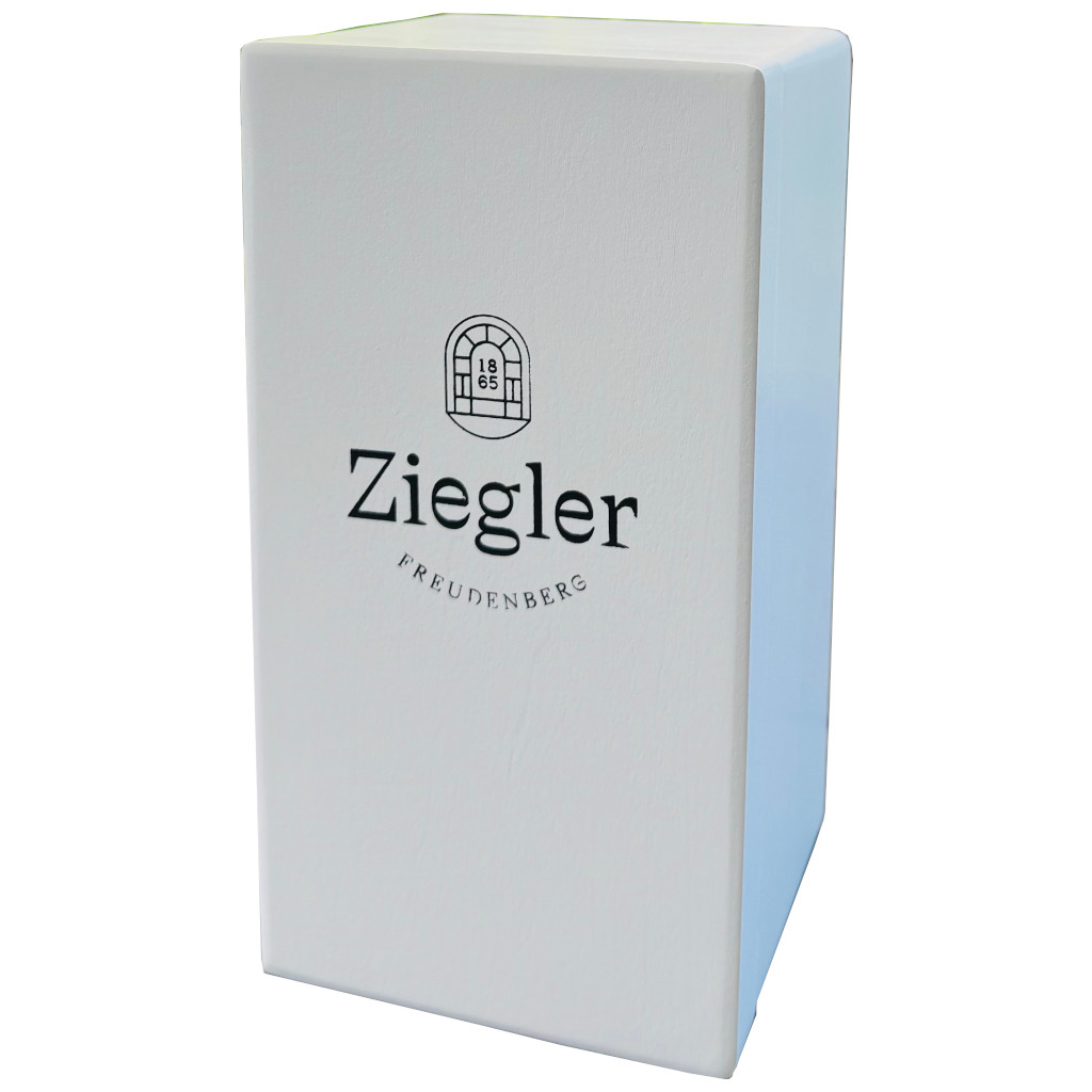 Ziegler Präsent-Holzkiste 0,5l weiß, mit Ziegler Logo
