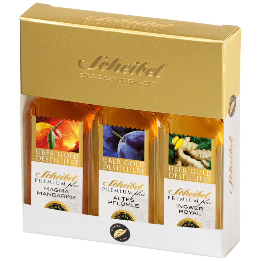 Scheibel Trio Pflümle Ingwer Mandarine  PREMIUMPlus 40-43% Vol.
