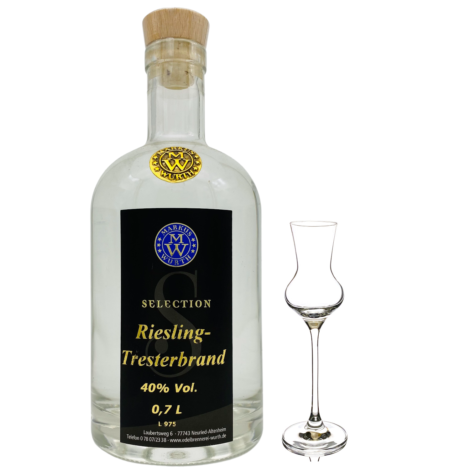 Wurth Riesling-Tresterbrand, 40%vol.